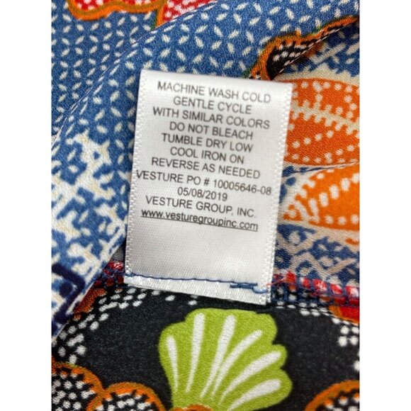 Chenault Women's Blouse Top Petite Small Floral Colorful Boho Blue Red Orange - Picture 8 of 9